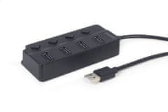 Gembird UHB-U2P4P-01 4-portni USB 2.0 HUB s prekidačima crne boje