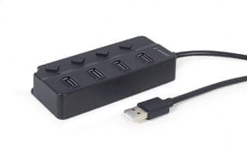 Gembird UHB-U2P4P-01 4-portni USB 2.0 HUB s prekidačima crne boje