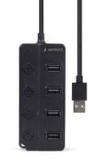 Gembird UHB-U2P4P-01 4-portni USB 2.0 HUB s prekidačima crne boje