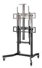 Gembird TVS-100T-01 Motorizirani podni TV stalak s podesivim visinom i kotačima 55"-100" Crni
