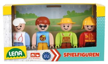 slomart LENA set figurica za igru (liječnik, surfer, vrtlar, vatrogasac)