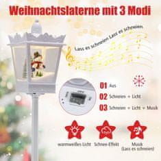 Northix Božićna ulična lampa 185 cm, toplo bijela LED, snijeg