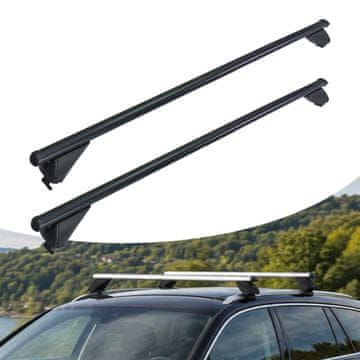 Northix Aluminijske krovne šipke za zatvorene nosače crne 135 cm