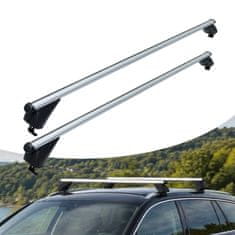 Northix Aluminijske krovne šipke za zatvorene nosače, srebrne, 124 cm