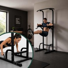 Northix Power Tower za kućnu teretanu, podesiva visina, crni čelik