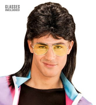 Widmann Muška Mullet Perika 80-ih s Naočalama