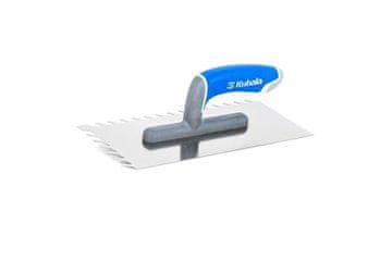 Kubala Lopatica Stainless steel trowel, oblique tooth 10, 130 x 270 mm, rubber handle