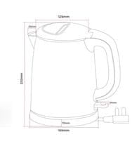 ElriBird Hotelsko Električno kuhalo za vodu 1 L, inox SS 304, bežično, 360°