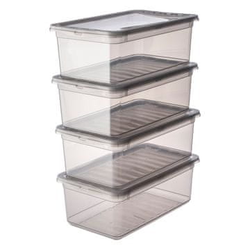 keeeper Bea kutija za pohranu, 4 x 5,6 L, prozirno siva