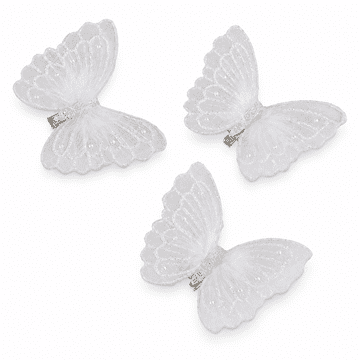 Rayher.	 Bijeli leptiri s kopčom, 12 cm, set 3