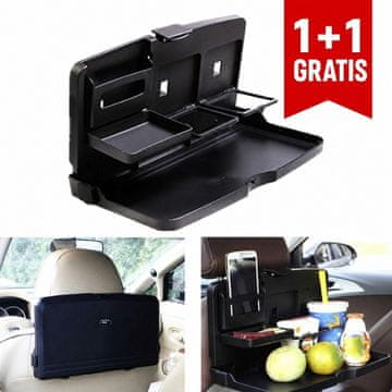 Cool Mango podesivi pladanj za stražnje sjedalo automobila, 2 komada (1 + 1 GRATIS), crni, od ABS plastike