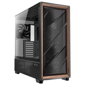 Antec Flux PRO Full Tower gaming kućište s drvenim prozorom, crno/smeđe