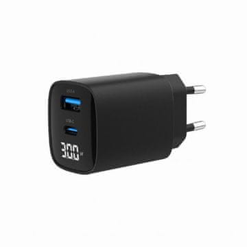Gembird TA-UC-PDQC30LCD-BK-01 2-portni USB A/C PD/QC 3.0 30W/3A brzi punjač USB crni LCD