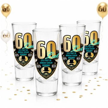 BG Set od 4 čaše za votku za 60. rođendan Royal Edition Lufa 65 ml