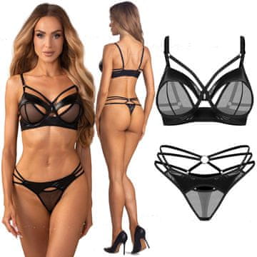 Obsessive Ženski set donjeg rublja Dominna S/M s prugama u lateks stilu