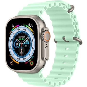 GS Silikonski remen za Apple Watch 1/2/3/4/5/6/7/8/9/10/11/SE Ultra 1/2/3 42/44/45/46/49 mm, tirkizna
