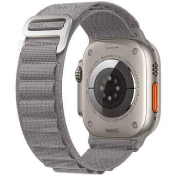 GS Najlonski remen za Apple Watch 1/2/3/4/5/6/7/8/9/10/11/SE Ultra 1/2/3 42/44/45/46/49 mm, siva