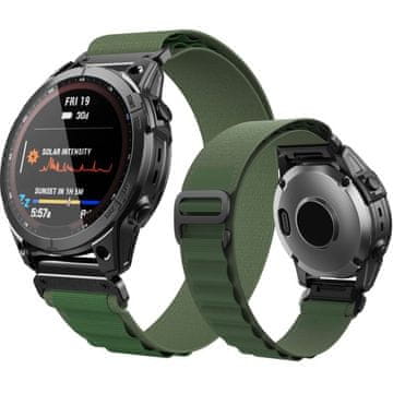 GS Quickfit najlonski remen za Garmin 22 mm, zeleni
