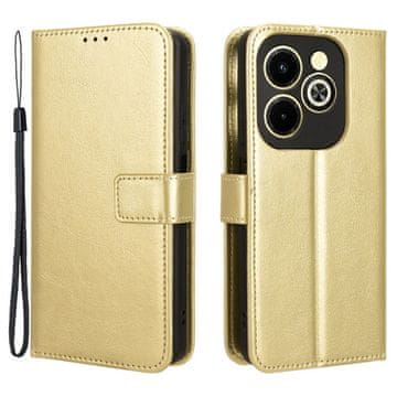 GS Preklopna futrola za Infinix Hot 40i, novčanik Crazy Horse, zlatna