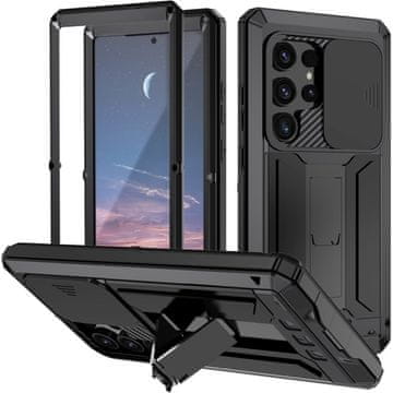JUST Oklopna futrola za Samsung Galaxy S25 Ultra, , s zatvaračem kamere i postoljem, crna