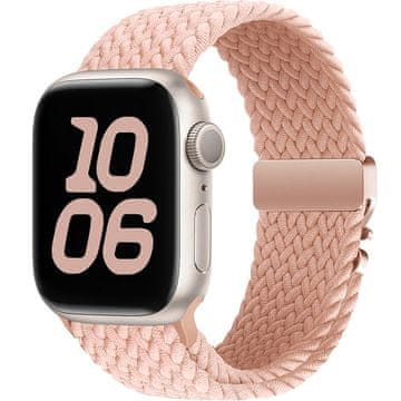 GS Pleteni najlonski remen s kopčom za Apple Watch 1/2/3/4/5/6/7/8/9/10/11/SE Ultra 1/2/3 42/44/45/46/49mm - ružičasta