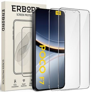Overboard 2x Kaljeno staklo za Xiaomi Poco F7, 9H tvrdo staklo, brzo