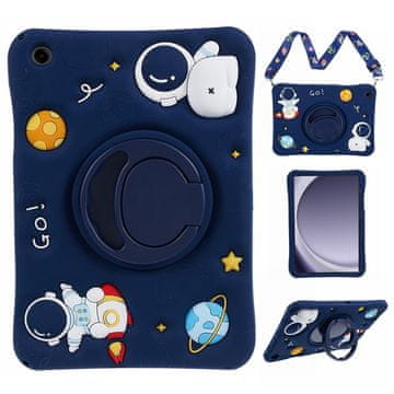 GS Dječja silikonska maskica za Samsung Galaxy Tab A11+/A9+, sa stalkom, boja Astronaut, tamnoplava