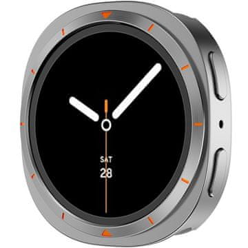 GS Metalna zaštitna futrola za Samsung Galaxy Watch 8 40 mm, siva/narančasta