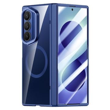 GS Prozirna futrola za Samsung Galaxy Z Fold 8 Ultra, sa stalkom i staklom za vanjski ekran, za MagSafe, plavi okvir