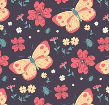 VANJSKI DEKOSTOFFE OXFORD - Motiv Schmetterlinge und Blumen I DR266