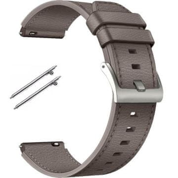 GS Univerzalni kožni remen 22 mm, zrnasta tekstura, siva