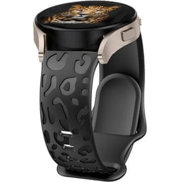 GS Univerzalni silikonski remen 20 mm, leopard, crni
