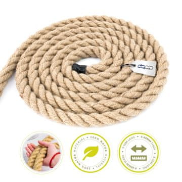 DQPP - JUTESEIL - 10m - 10mm Stark - Naturfasern Absperrseil Jute gedreht Tauziehen DIY Dekoration