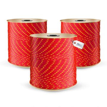 100m POLYPROPYLENSEIL 6mm ROT Traglast bis 420 kg Flechtleine Textilseil Leine Schnur Rope Kunststoffseil Polyseil geflochten