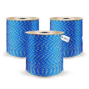100m POLYPROPYLENSEIL 6mm BLAU Traglast bis 420 kg Flechtleine Textilseil Leine Schnur Rope Kunststoffseil Polyseil geflochten
