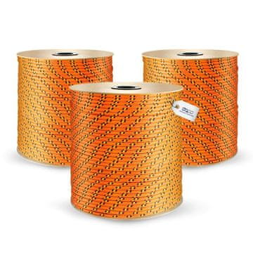 DQ-PP POLYPROPYLENSEIL - 8mm - 100m - ORANGE - Traglast bis 750 kg Flechtleine Textilseil Schnur Rope Kordel Kunststoffseil geflochten