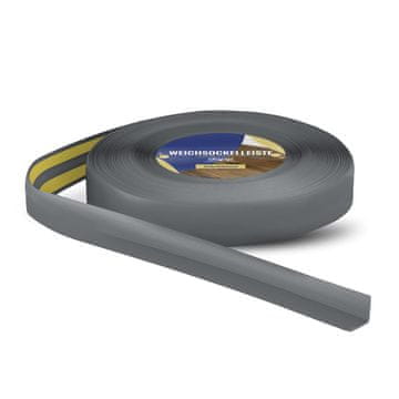 DQ-PP WEICHSOCKELLEISTE | 5m | graphit | 18x18mm | PVC | selbstklebend | Knickwinkel Fussleisten Gummileiste Sockelleiste Winkelprofil Abschlussleiste Bodenleiste