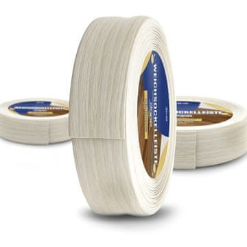 DQ-PP WEICHSOCKELLEISTE | 25m | birke | 32x23mm | PVC | selbstklebend | Knickwinkel Fussleisten Gummileiste Sockelleiste Winkelprofil Abschlussleiste Bodenleiste