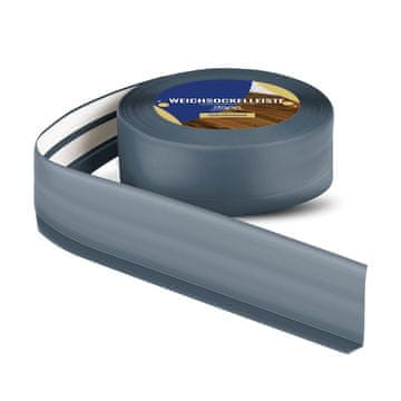 DQ-PP WEICHSOCKELLEISTE | 10m | graphit | 50x15mm | PVC | selbstklebend | Knickwinkel Fussleisten Gummileiste Sockelleiste Winkelprofil Abschlussleiste Bodenleiste