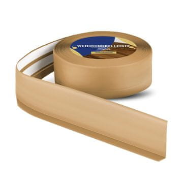 DQ-PP WEICHSOCKELLEISTE | 20m | honig | 50x15mm | PVC | selbstklebend | Knickwinkel Fussleisten Gummileiste Sockelleiste Winkelprofil Abschlussleiste Bodenleiste