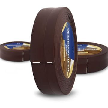 DQ-PP WEICHSOCKELLEISTE | 25m | schokolade | 32x23mm | PVC | selbstklebend | Knickwinkel Fussleisten Gummileiste Sockelleiste Winkelprofil Abschlussleiste Bodenleiste