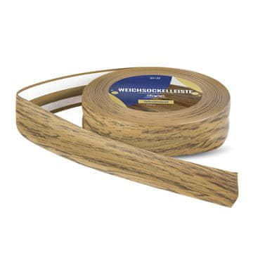 DQ-PP WEICHSOCKELLEISTE | 20m | eiche | 32x23mm | PVC | selbstklebend | Knickwinkel Fussleisten Gummileiste Sockelleiste Winkelprofil Abschlussleiste Bodenleiste