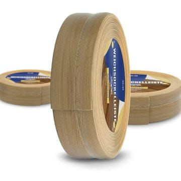DQ-PP WEICHSOCKELLEISTE | 25m | teakbaum | 32x23mm | PVC | selbstklebend | Knickwinkel Fussleisten Gummileiste Sockelleiste Winkelprofil Abschlussleiste Bodenleiste