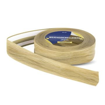 DQ-PP WEICHSOCKELLEISTE | 10m | eiche hell | 32x23mm | PVC | selbstklebend | Knickwinkel Fussleisten Gummileiste Sockelleiste Winkelprofil Abschlussleiste Bodenleiste