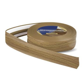 DQ-PP WEICHSOCKELLEISTE | 10m | nuss | 32x23mm | PVC | selbstklebend | Knickwinkel Fussleisten Gummileiste Sockelleiste Winkelprofil Abschlussleiste Bodenleiste