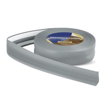 DQ-PP WEICHSOCKELLEISTE | 10m | ashgrau | 32x23mm | PVC | selbstklebend | Knickwinkel Fussleisten Gummileiste Sockelleiste Winkelprofil Abschlussleiste Bodenleiste