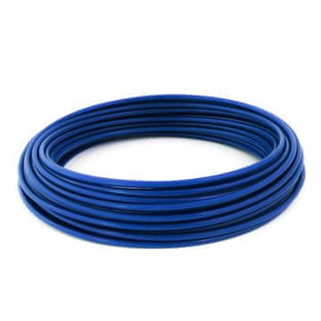 100m DRAHTSEIL in PVC 3/6mm BLAU verzinkt Stahlseil Seil Draht Stahl