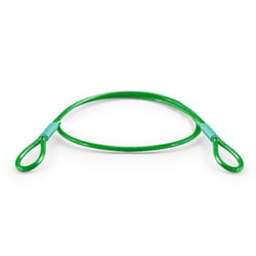 DQ-PP Stahlseil ummantelt mit Ösen | Länge: 0,6 m / 60 cm | Stärke: 2,5 mm / 5 mm | Farbe: Grün | Stahlkabel mit Schlaufen Schlaufseil | Diebstahlsicherung für Gartenmöbel, Fahrrad