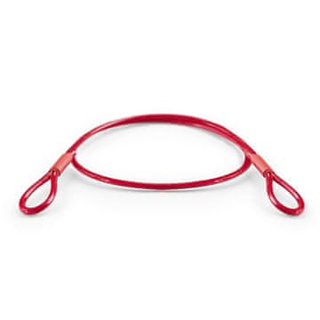 DQ-PP Stahlseil ummantelt mit Ösen | Länge: 8,5 m / 850 cm | Stärke: 3 mm / 6 mm | Farbe: Rot | Stahlkabel mit Schlaufen Schlaufseil | Diebstahlsicherung für Gartenmöbel, Fahrrad