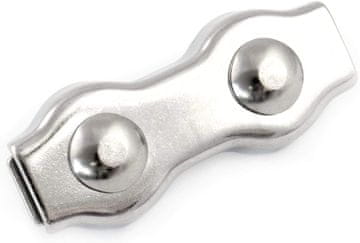 20 x 2mm DUPLEX SEILKLEMME rostfreies Metall V4A 1.4401 AISI 316, Doppelsattel Klammer zur Befestigung der losen Enden von Drahtseilen, Juteseilen und Polypropylenseilen, [DQ-PP]